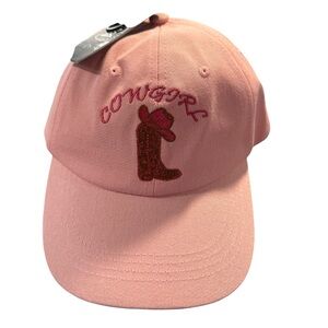 Pink Cowgirl Hat with Red Embroidery